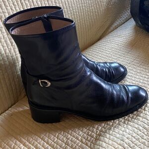 Balentina Rangoni Black Leather Ankle Boots